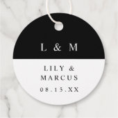 白黒モノグラムミニマル結婚リスト フェイバータグ (裏面)