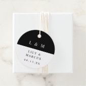 白黒モノグラムミニマル結婚リスト フェイバータグ (インサイチュ)