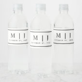 白黒モノグラムミニマル結婚リスト ペットボトルラベル (ボトル)
