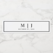 白黒モノグラムミニマル結婚リスト ペットボトルラベル (シングルラベル)