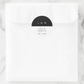 白黒モノグラムミニマル結婚式の引き出物 ラウンドシール (バッグ)