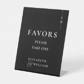 白黒モノグラムモダンの好意結婚の 台座サイン (正面)