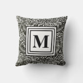 白黒モノグラムモダンの画像パターン クッション (裏面)
