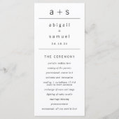 白黒モノグラムモダンミニマ結婚リスト プログラム (正面)