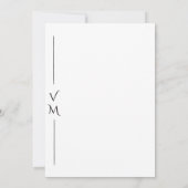 白黒モノグラムモダン結婚式招待状 招待状 (裏面)