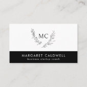 白黒モノグラムリース 名刺 (正面)