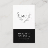 白黒モノグラムリース 名刺 (正面)