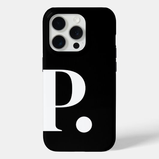 白黒モノグラムレターベーシックカラーミニマリスト Case-Mate iPhoneケース (裏面)