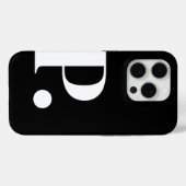 白黒モノグラムレターベーシックカラーミニマリスト Case-Mate iPhoneケース (裏面 (横))