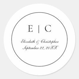 白黒モノグラム伝統的ス結婚クリプト ラウンドシール