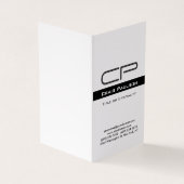 白黒モノグラム名アドレス詳細 名刺 (外部)