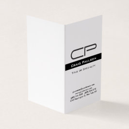 白黒モノグラム名アドレス詳細 名刺