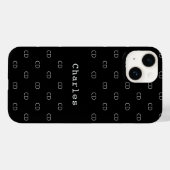 白黒モノグラム名イニシャルミニマル Case-Mate iPhoneケース (裏面 (横))