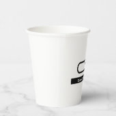 白黒モノグラム名モダンプレーンシンプル 紙コップ (右)