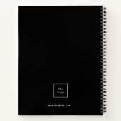 白黒モノグラム名ロゴビジネス ノートブック (裏面)