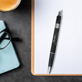 白黒モノグラム名事業ロゴ ボールペン