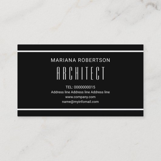 白黒モノグラム幾何モダン図形 名刺 (裏面)