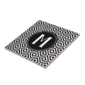 白黒モノグラム幾何学ダイヤモンドパターン タイル (側面)