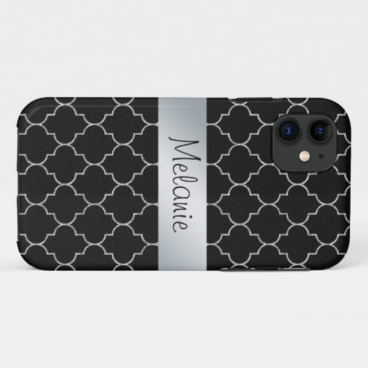 白黒モノグラム模様iPhoneケース Case-Mate iPhoneケース (裏面(横))