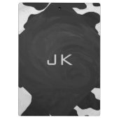 白黒モノグラム牛 クリップボード (裏面)