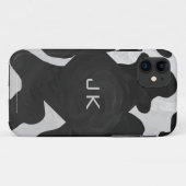 白黒モノグラム牛 Case-Mate iPhoneケース (裏面(横))