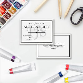 白黒モノグラム真正性証明書