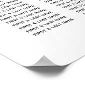 白黒モノグラム結婚の座席表 ポスター (角)