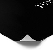 白黒モノグラム結婚の歓迎サイン ポスター (角)