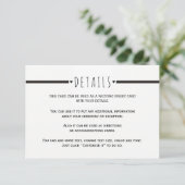 白黒モノグラム結婚の詳細挿入カード エンクロージャーカード (スタンド正面)