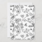 白黒モノグラム結婚クレスト 招待状 (裏面)