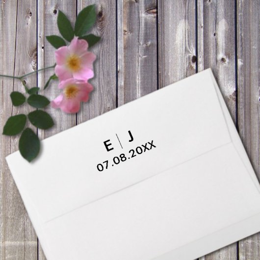 白黒モノグラム結婚ズ セルフインキングスタンプ