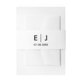 白黒モノグラム結婚ズ 招待状ベリーバンド (正面例)