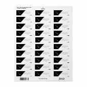 白黒モノグラム結婚ミニマル住所 ラベル (フルシート)