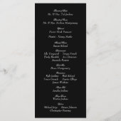 白黒モノグラム結婚式プログラム プログラム (裏面)