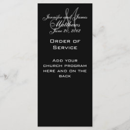 白黒モノグラム結婚式 プログラム