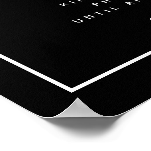 白黒モノグラム結婚非詰まり徴候 ポスター (角)