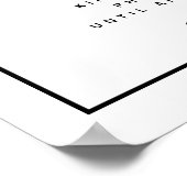 白黒モノグラム結婚非詰まり徴候 ポスター (角)