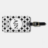 白黒モノグラム荷物タグ ラゲッジタグ (正面横)