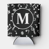 白黒モノグラム音楽ノート 缶クーラー (正面)