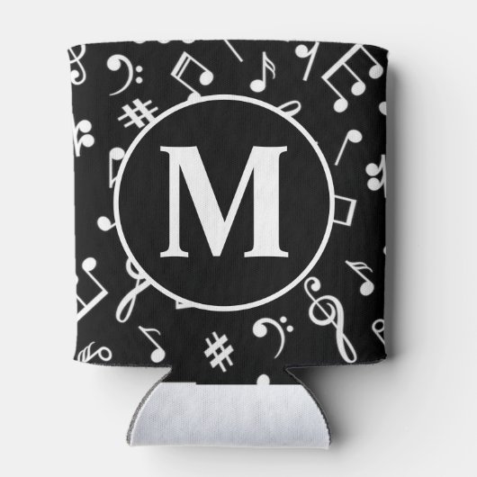白黒モノグラム音楽ノート 缶クーラー (裏面)