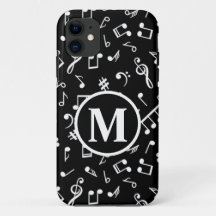 白黒モノグラム音楽ノート