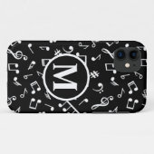 白黒モノグラム音楽ノート Case-Mate iPhoneケース (裏面(横))