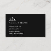 白黒モノグラム | エレガントミニマルカスタム 名刺 (裏面)