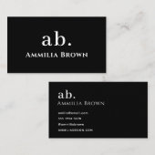 白黒モノグラム | エレガントミニマルカスタム 名刺 (正面/裏面)