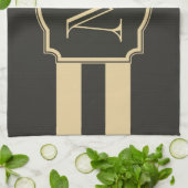 白黒モノグラム キッチンタオル (折り畳み)