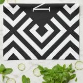 白黒モノグラム キッチンタオル (折り畳み)