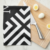 白黒モノグラム キッチンタオル (四つ折り)