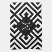 白黒モノグラム キッチンタオル (縦)