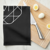 白黒モノグラム キッチンタオル (四つ折り)