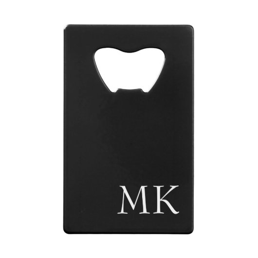 白黒モノグラム クレジットカード栓抜き (正面)